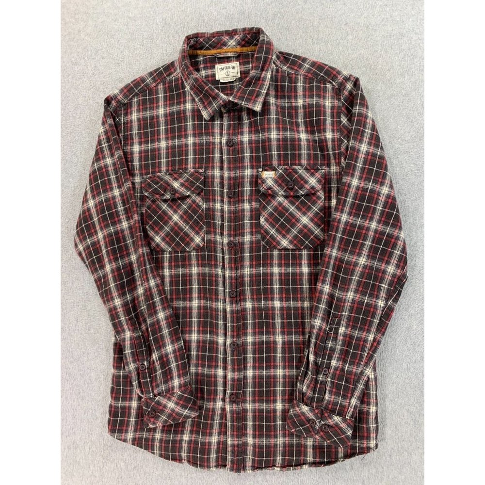 Captain Fin‎ Plaid Cotton L/S Button Down Shirt (Men's Medium)